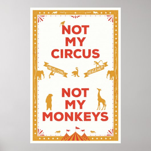 Niet mijn Circus, niet mijn apen Poster (Voorkant)