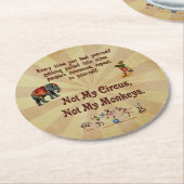 Niet mijn Circus, niet mijn apen Ronde Kartonnen Onderzetter (Gebogen)