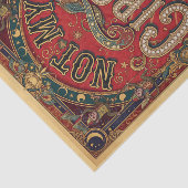 Niet Mijn Circus! Ringmaster Rood en Goud Tissuepapier (Detail)