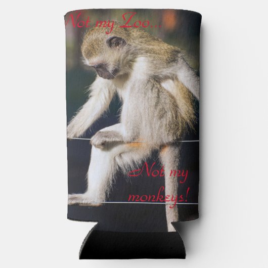 Niet mijn dierentuin, niet mijn apen seltzer blikjeskoeler (Achterkant)