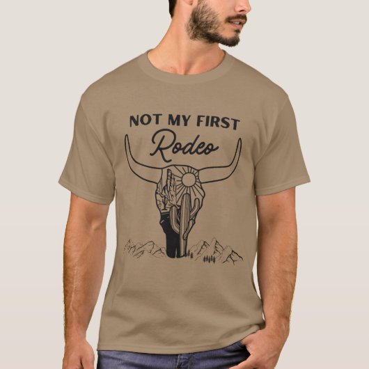 Niet mijn eerste Koe landschap western T-shirt (Voorkant)