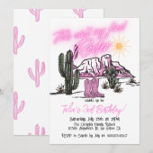 "Niet mijn eerste rodeo" 2e verjaardag uitnodiging (Voorkant / Achterkant)