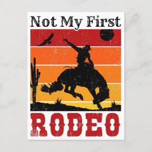 Niet mijn eerste Rodeo Cowboy Cowgirl Horse Sunset Briefkaart