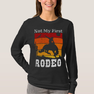 Niet mijn eerste Rodeo Cowboy Cowgirl Horse Sunset T-shirt