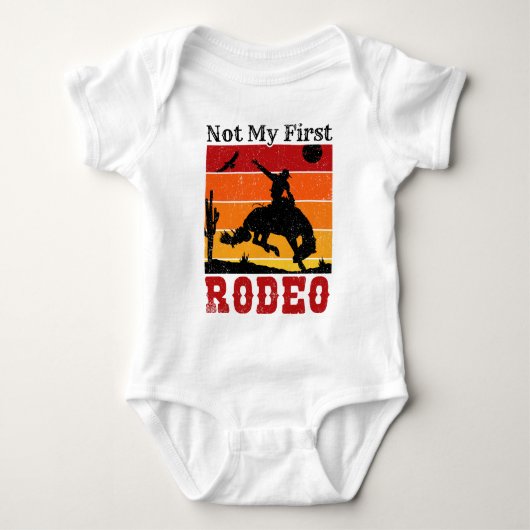 Niet mijn eerste Rodeo Cowboy Cowgirl Paard Zonson Romper (Voorkant)
