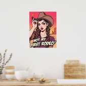 Niet mijn eerste Rodeo Cowgirl Poster-Retro Art Pr Poster (Keuken)