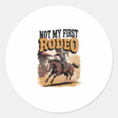 Niet mijn eerste Rodeo Horse Land Western Ronde Sticker (Voorkant)