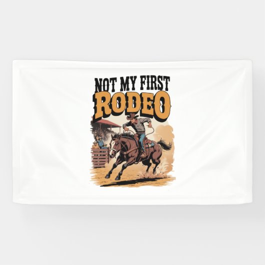 Niet mijn eerste Rodeo Horse Land Western Spandoek (Horizontaal)