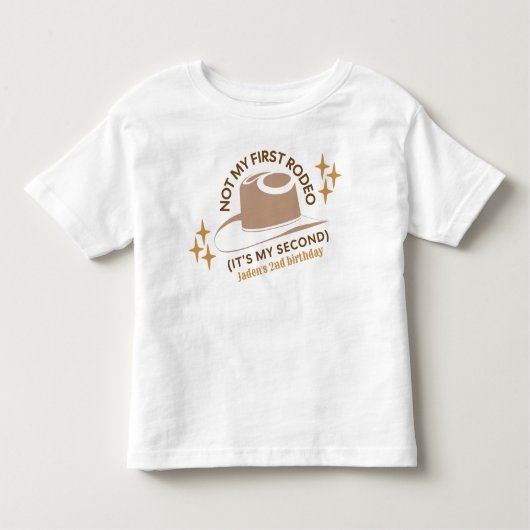 "Niet mijn eerste rodeo" Kinderen 2e verjaardag co Kinder Shirts (Voorkant)