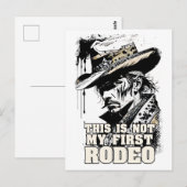 Niet mijn eerste RODEO Rugged  Wild West Cowboy Briefkaart (Voorkant / Achterkant)