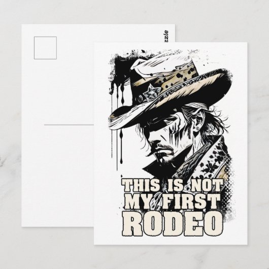 Niet mijn eerste RODEO Rugged  Wild West Cowboy Briefkaart (Voorkant / Achterkant)