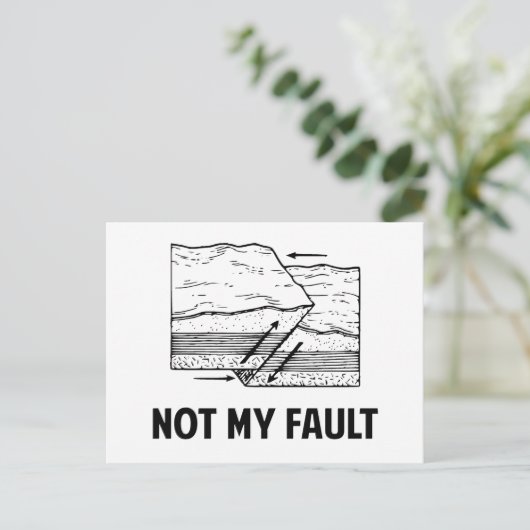 Niet mijn fout briefkaart (Staand voorkant)