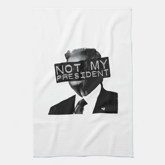 Niet mijn President Anti Trump Inaguration Liberal Theedoek (Verticaal)