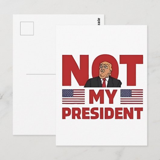 Niet mijn President Anti Trump Inaguration Speech Briefkaart (Voorkant / Achterkant)