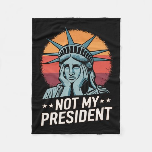 Niet mijn President impeach Trump Resist Anti Trum Fleece Deken (Voorkant)