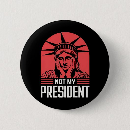 Niet mijn President impeach Trump Resist Anti Trum Ronde Button 5,7 Cm (Voorkant)