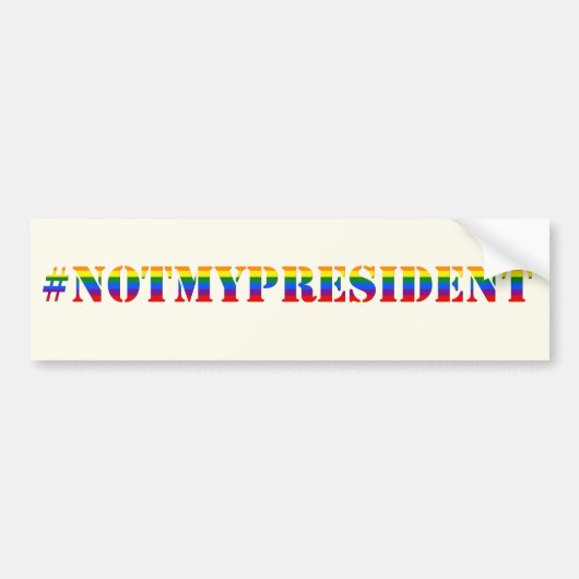 Niet mijn President LBGTQ Flag Protest Bumperstick Bumpersticker (Voorkant)