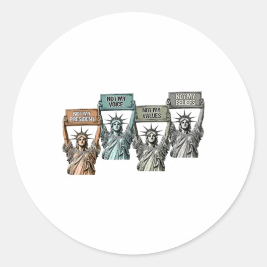 Niet mijn President, niet mijn stem, niet mijn waa Ronde Sticker (Voorkant)
