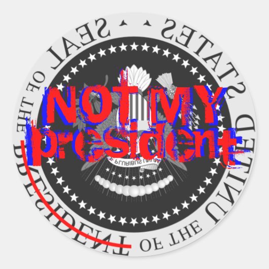 NIET MIJN PRESIDENT - STICKER (Voorkant)