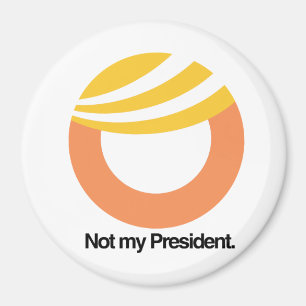Niet mijn President - Trump Toupee Logo - Anti-Tru Magneet