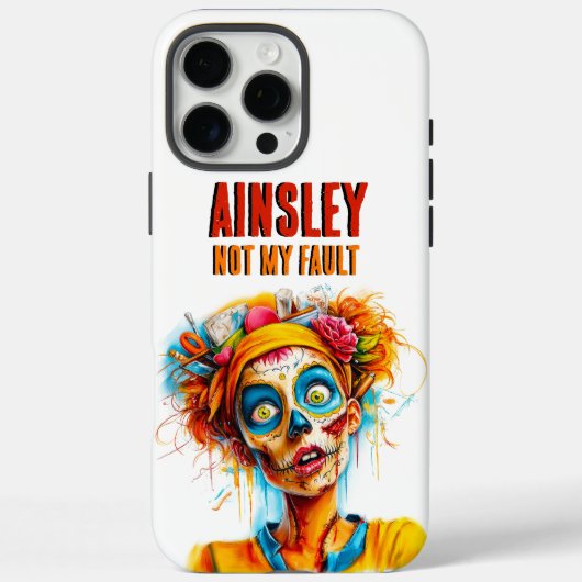 Niet mijn schuld kleurrijke zombie meisje Case-Mate iPhone case (Achterkant)
