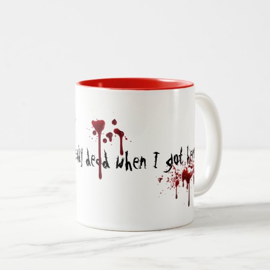 Niet mijn schuld tweekleurige koffiemok (Voorkant rechts)