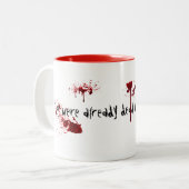 Niet mijn schuld tweekleurige koffiemok (Voorkant links)