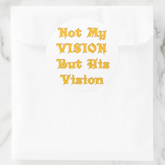 Niet mijn visie, maar zijn visie op kunst ronde sticker (Tas)