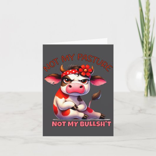 Niet Mijn Weide Niet Mijn Stier Grappige Koe Boerd Kaart (Voorkant)