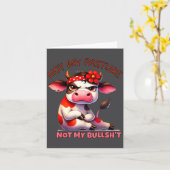 Niet Mijn Weide Niet Mijn Stier Grappige Koe Boerd Kaart (Gele Bloem)
