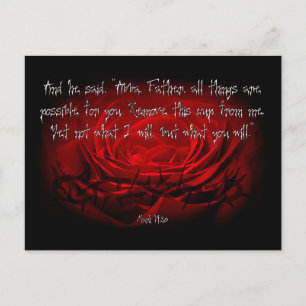 Niet mijn wil, maar de uwe geschiede in Markus 14: Feestdagenkaart