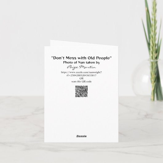 Niet minder met oude mensen kaart (Achterkant)