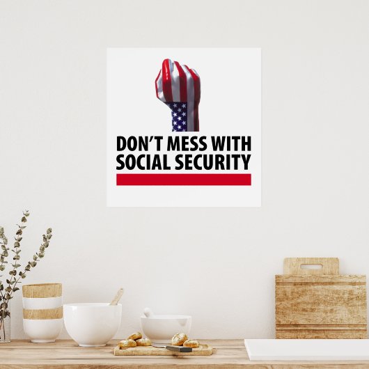 Niet minder met sociale zekerheid poster (Keuken)