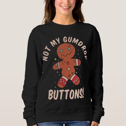 Niet m'n Buttonnen met gingerbrood kerst C Trui (Voorkant)