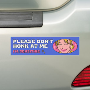 Niet naar me toekijken, ik ben gevoelig. grappig bumpersticker
