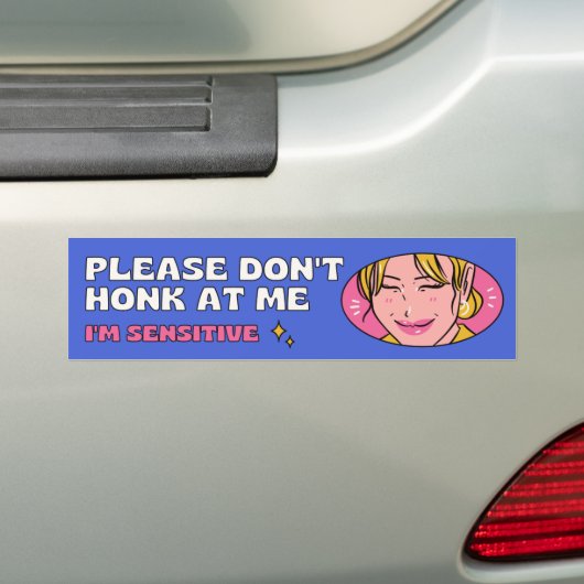 Niet naar me toekijken, ik ben gevoelig. grappig bumpersticker (Op auto)