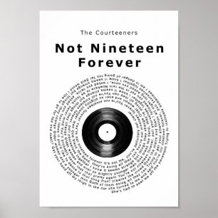 Niet negentien voor vinyl Record Song Lyric Print