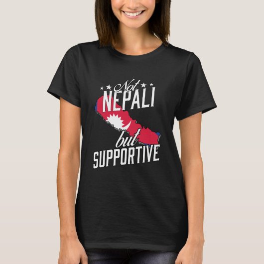 Niet Nepalees, maar ondersteunend reisbureau Nepal T-shirt (Voorkant)