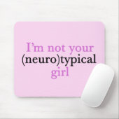 Niet neurotypisch meisje dat autisme in de roze lu muismat (Met muis)