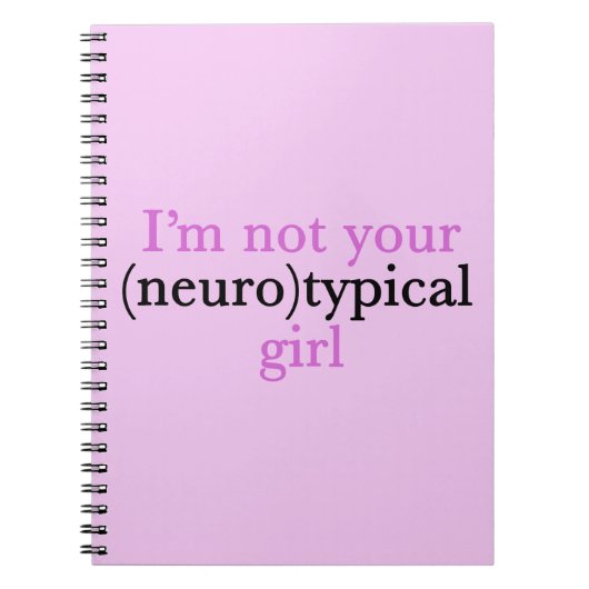 Niet neurotypisch meisje dat autisme in de roze lu notitieboek (Voorkant)