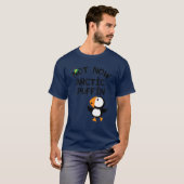 Niet nu Arctic Puffin Elf Pet Funny Kerstgrap T-shirt (Voorkant volledig)