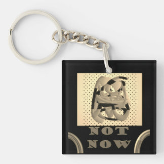 Niet nu een andere keer misschien zwart met zilver sleutelhanger