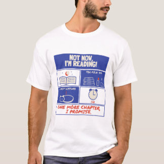 Niet nu, ik lees! Retro Riso-boekliefhebber T-shirt