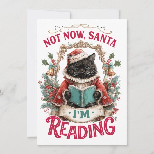 Niet Nu Kerstman, Ik Lees Feestdagenkaart (Voorkant)