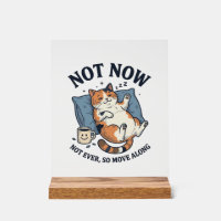 Niet Nu Luie Kat Vintage Gravure Grappige Kat Ontw