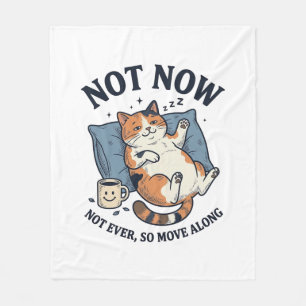 Niet Nu Luie Kat Vintage Gravure Grappige Kat Ontw Fleece Deken