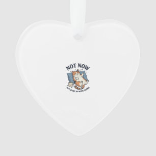 Niet Nu Luie Kat Vintage Gravure Grappige Kat Ontw Ornament