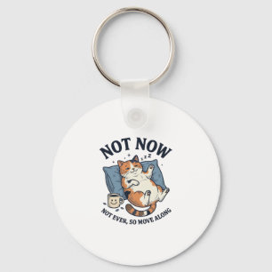Niet Nu Luie Kat Vintage Gravure Grappige Kat Ontw Sleutelhanger