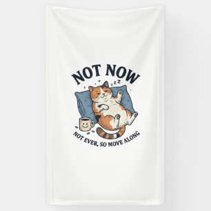 Niet Nu Luie Kat Vintage Gravure Grappige Kat Ontw Spandoek