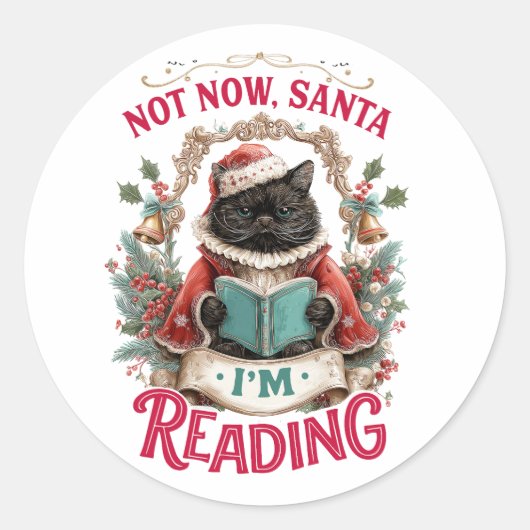 Niet nu Sinterklaas, ik lees Ronde Sticker (Voorkant)
